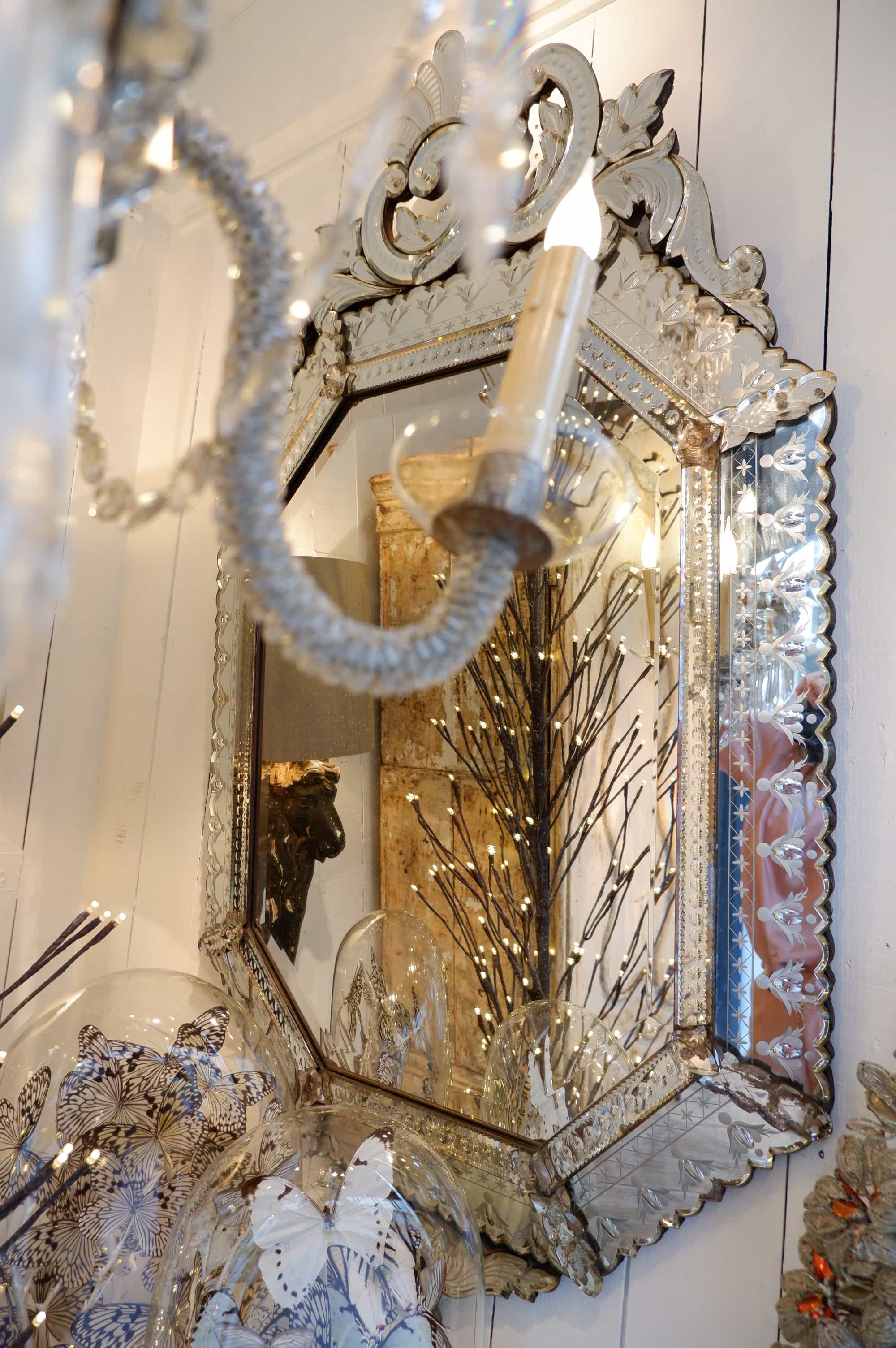 Large Venetian Murano Glass Mirror
