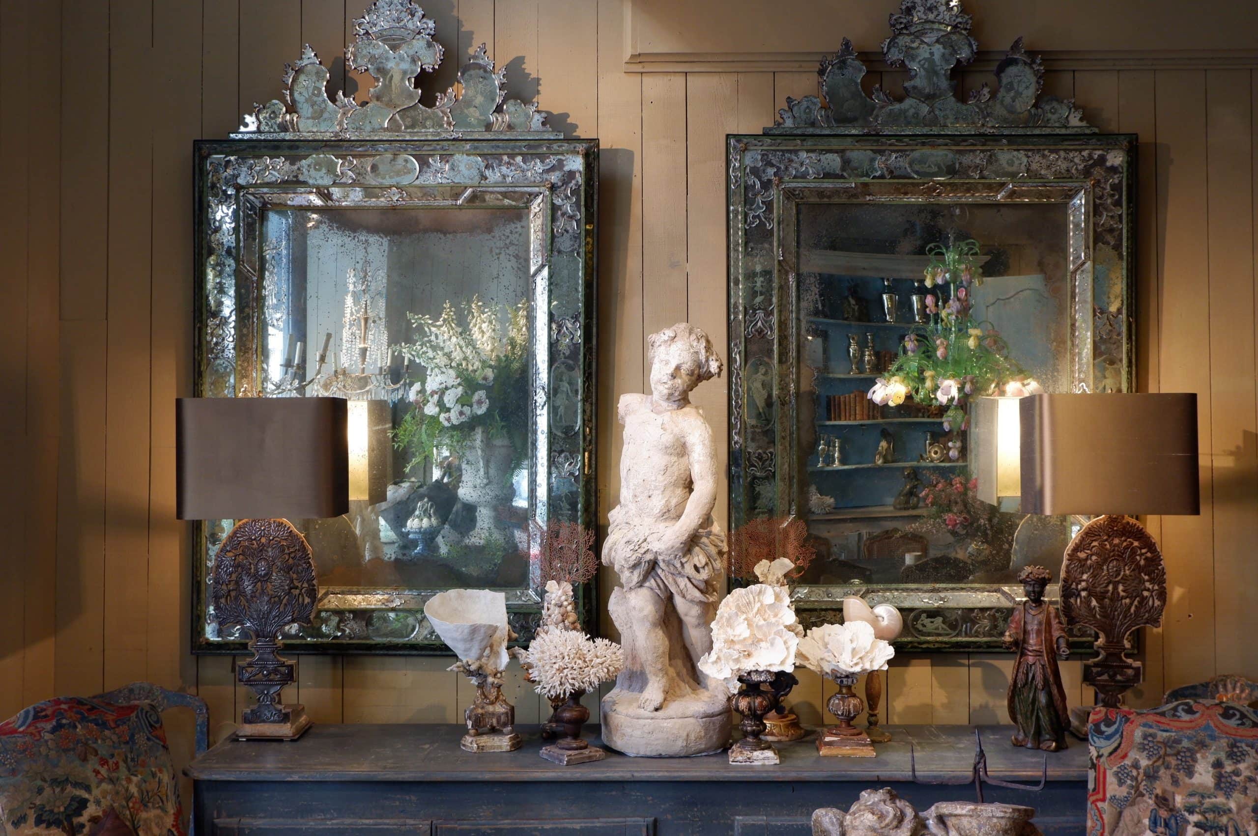 Miroir de café à fleurs, miroir, restaurant, paris, Parisien, style,  ancien, vintage, miroir déco, cabinet de curiosités