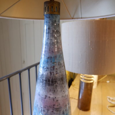 GRANDE LAMPE EN CERAMIQUE DE SAN POLO EMAILLEE BLEUE DEGRADE – ITALIE CA.1950