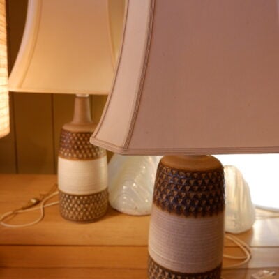 Pair of beige glazed stoneware lamps by Soholm - Denmark ca.1960