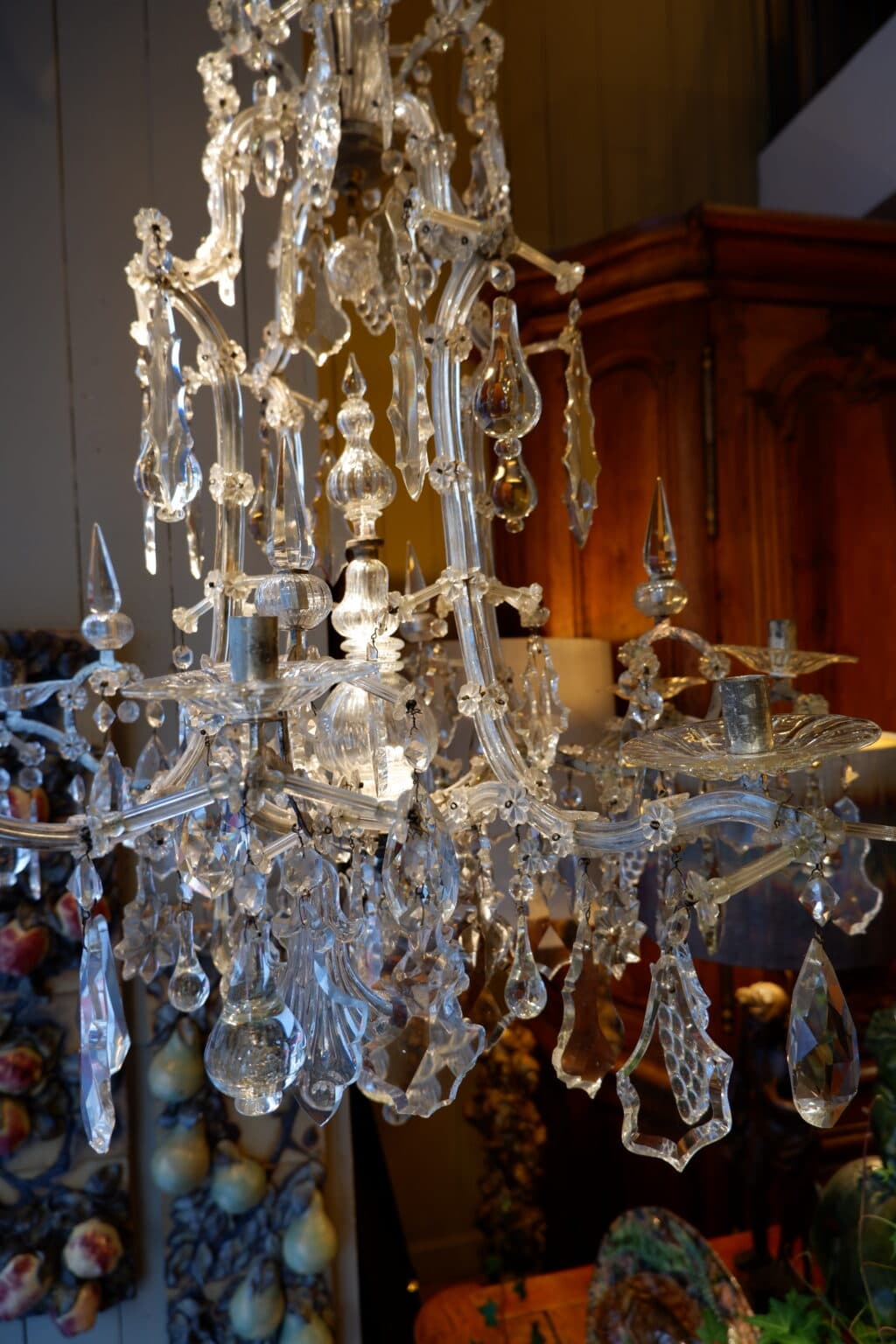 Grand lustre Marie-Therese en cristal taillé - Suède XIXe – Image 5