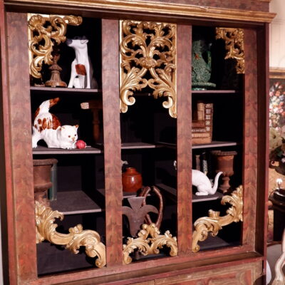 Meuble étagère ou bibliothèque en bois peint – Italie fin XIXe