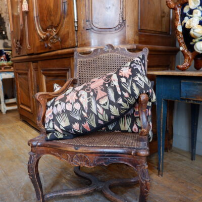 Louis XV desk armchair with wicker seat & back Ca1800
