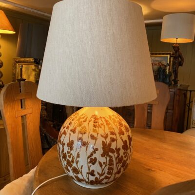 Large ball lamp decorated with clover flowers by Carl Harry Stalhane ca.1960
