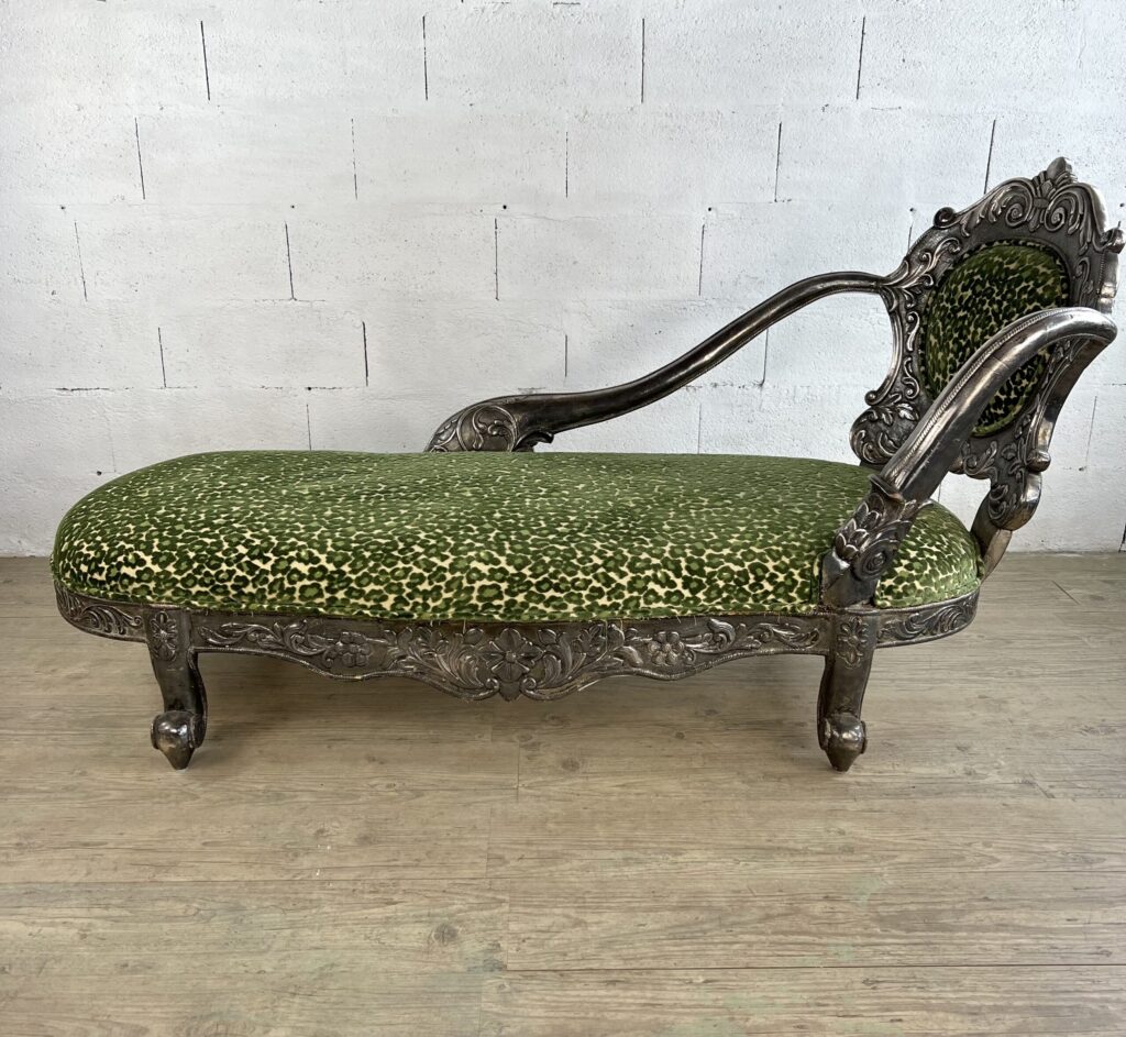 chaise longue tissu fauve