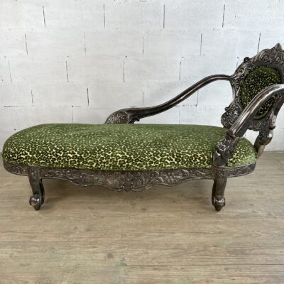 chaise longue tissu fauve