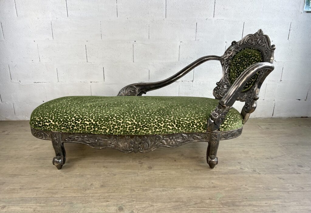 chaise longue tissu fauve