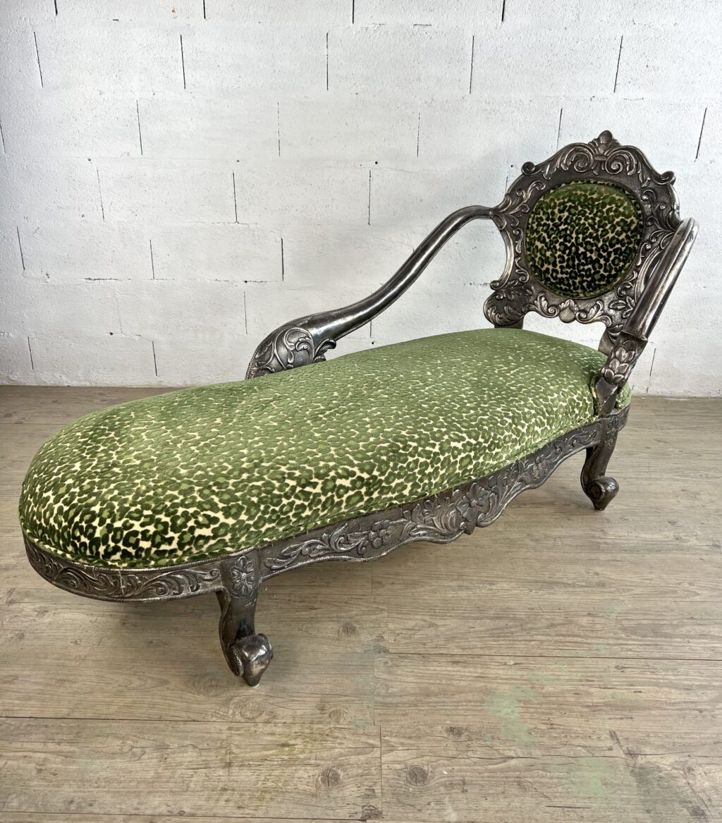 chaise longue tissu fauve