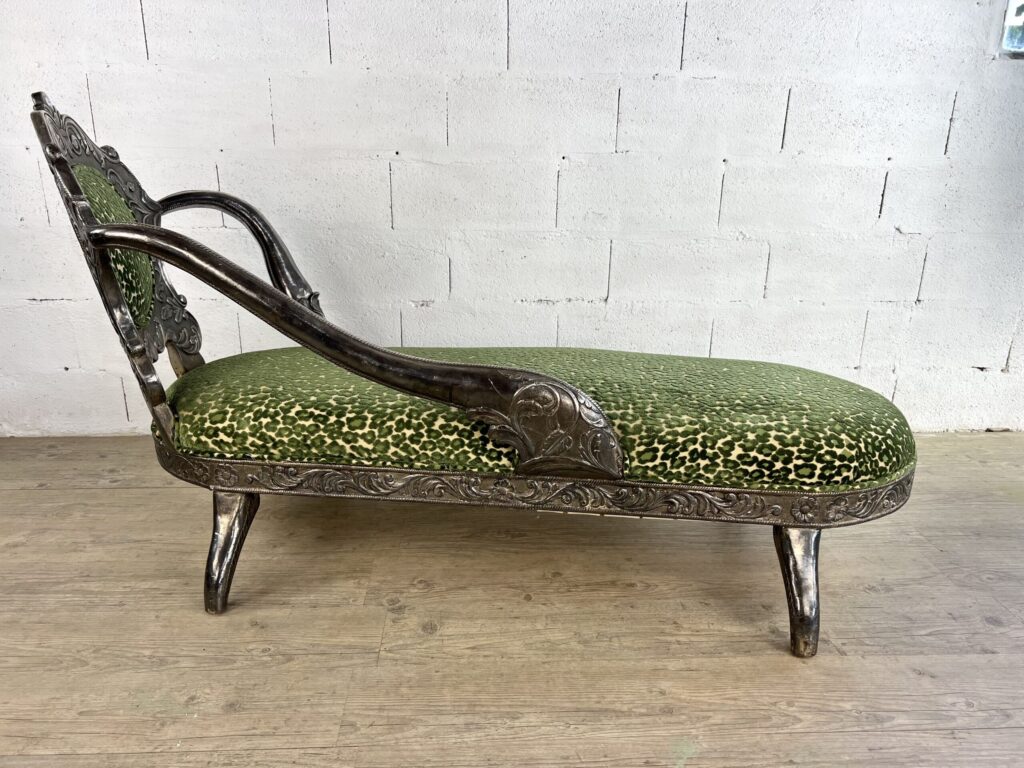 chaise longue tissu fauve